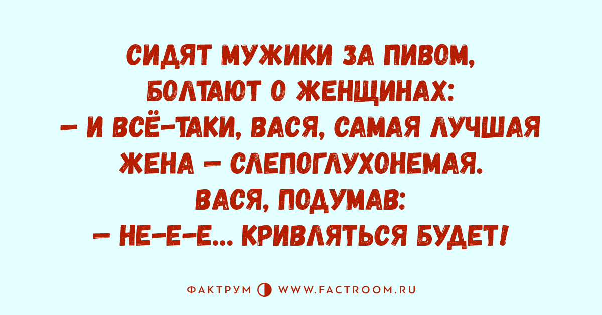 Мужик глухонемую анекдот. Идеальная жена слепоглухонемая.