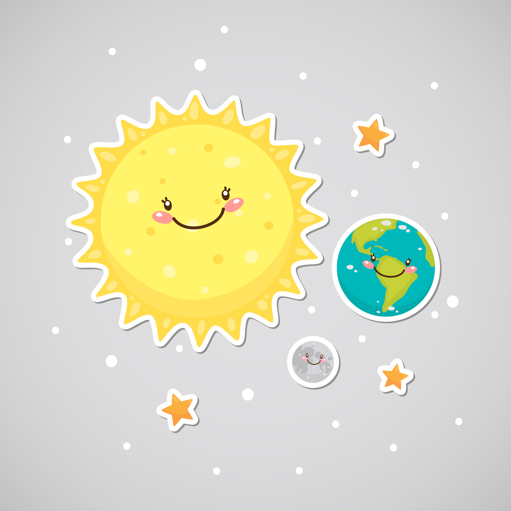 Земля солнце и Луна для детей