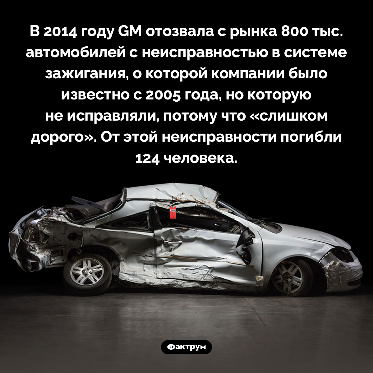 Как компания GM оказалась виновна в гибели 124 человек. В 2014 году GM отозвала с рынка 800 тыс. автомобилей с неисправностью в системе зажигания, о которой компании было известно с 2005 года, но которую не исправляли, потому что «слишком дорого». От этой неисправности погибли 124 человека.