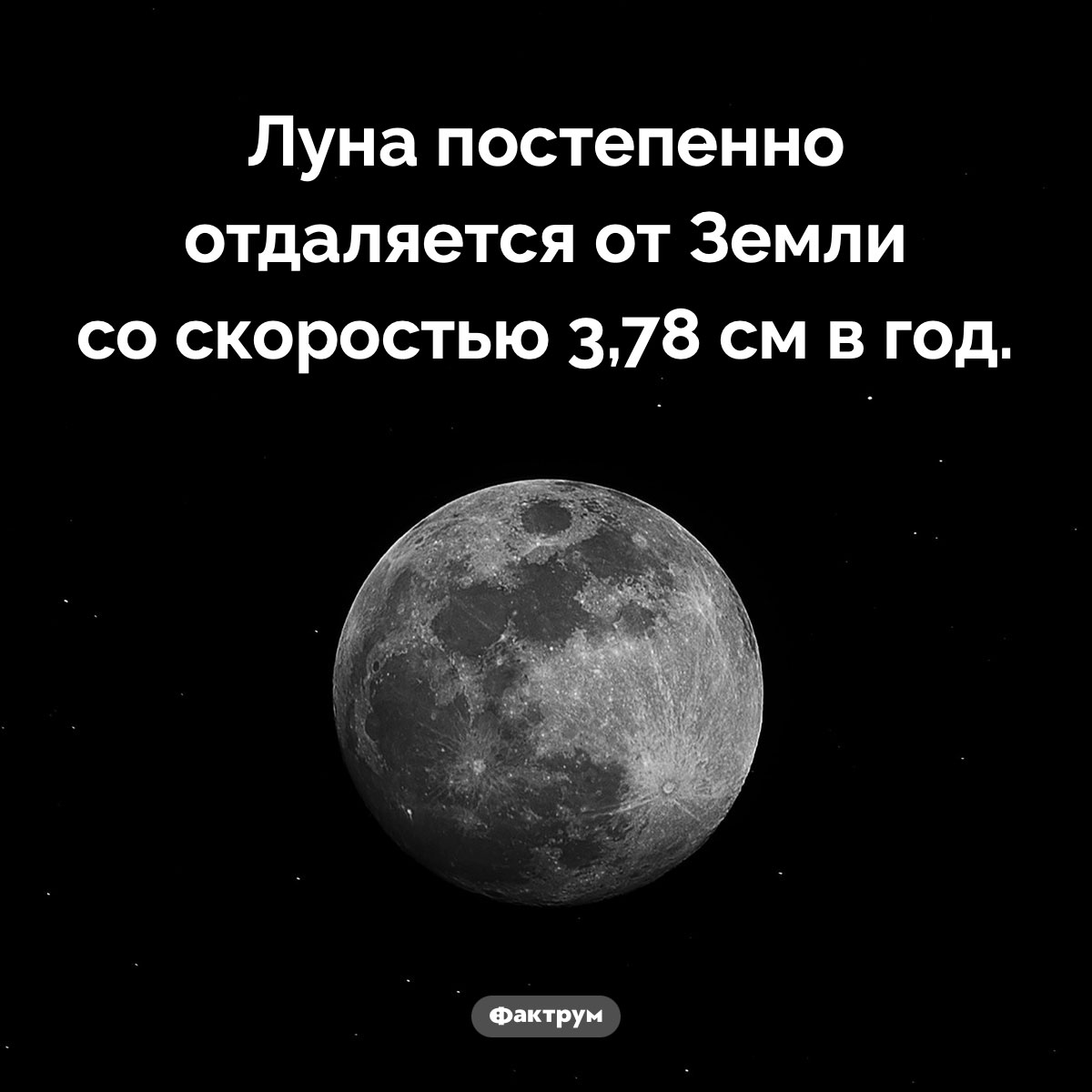 Луна нас покидает. Луна постепенно отдаляется от Земли со скоростью 3,78 см в год.