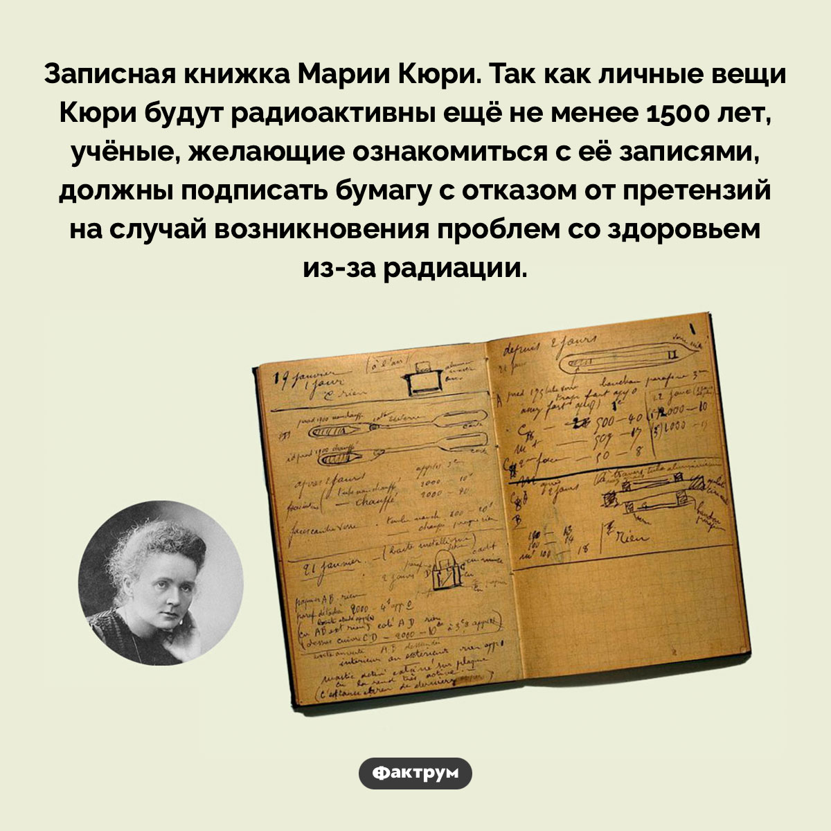 Записная книжка Марии Кюри