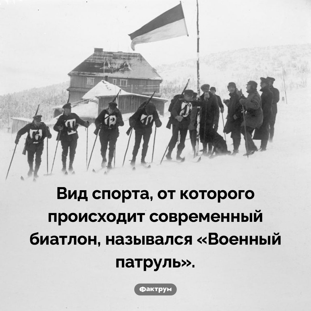 Военный патруль. Вид спорта, от которого происходит современный биатлон, назывался «Военный патруль».