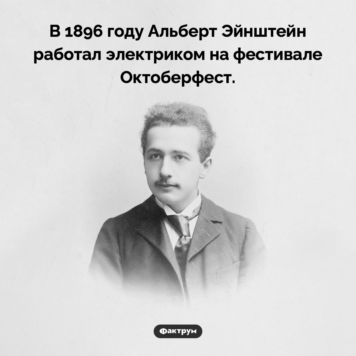 Эйнштейн — электрик. В 1896 году Альберт Эйнштейн работал электриком на фестивале Октоберфест.