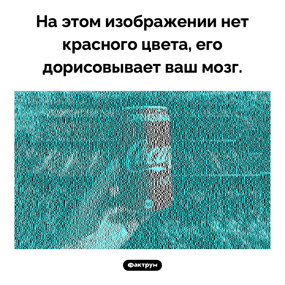 Иллюзия с банкой колы. На этом изображении нет красного цвета, его дорисовывает ваш мозг.